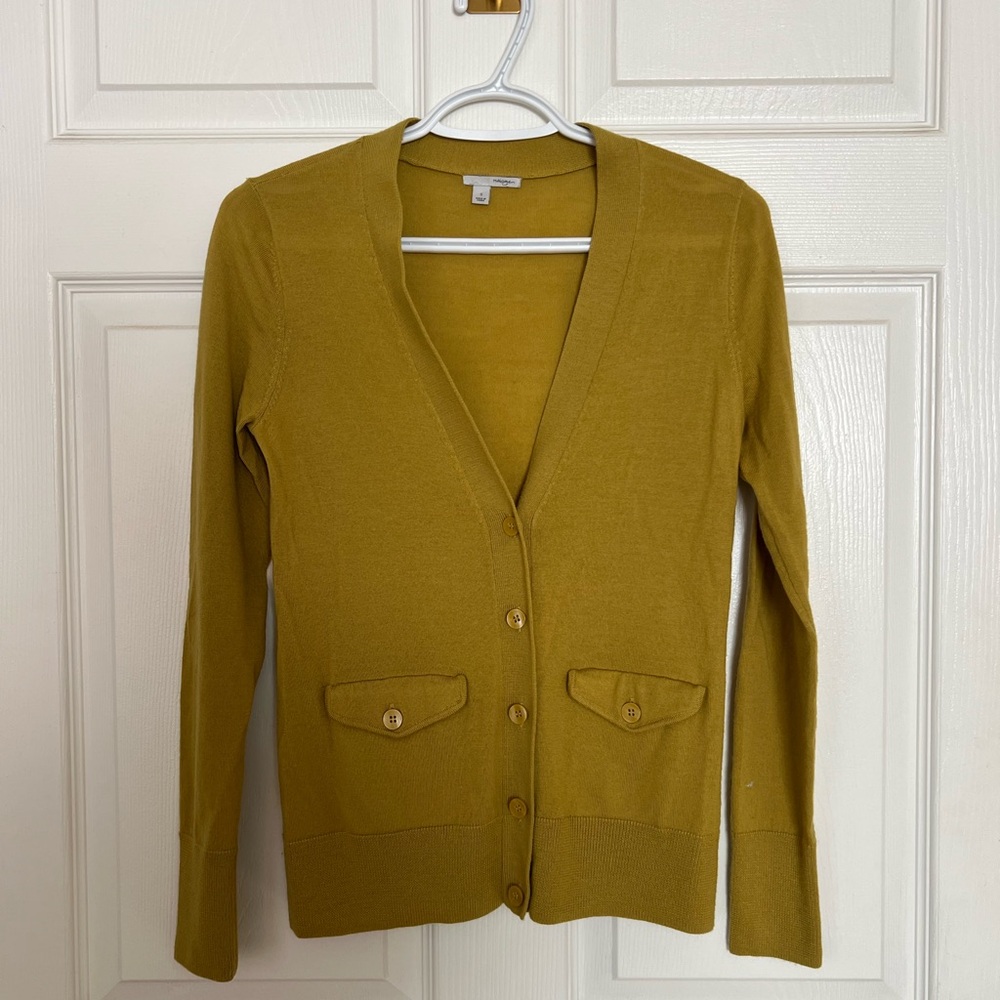 Women's Mustard Cardigan Sweater